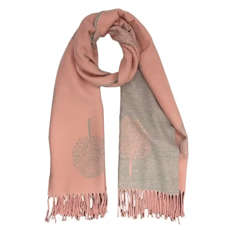 Tree Of Life Tasseled Scarf