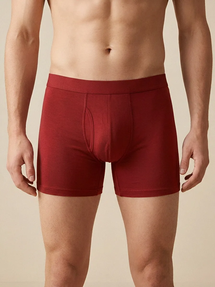 Boxer-Brief Contoured-Pouch Elastic-Waistband Men's Three-Pack Boxer Briefs