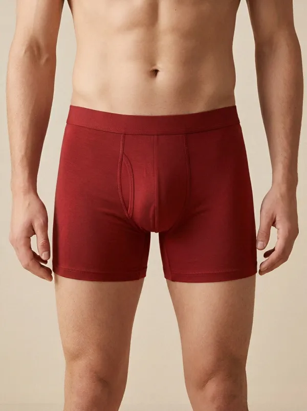 Boxer-Brief Contoured-Pouch Elastic-Waistband Men's Three-Pack Boxer Briefs