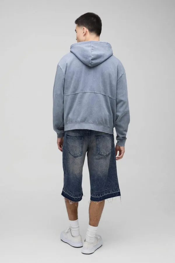 Longline Peach Tinted Denim Jorts Spring And Summer