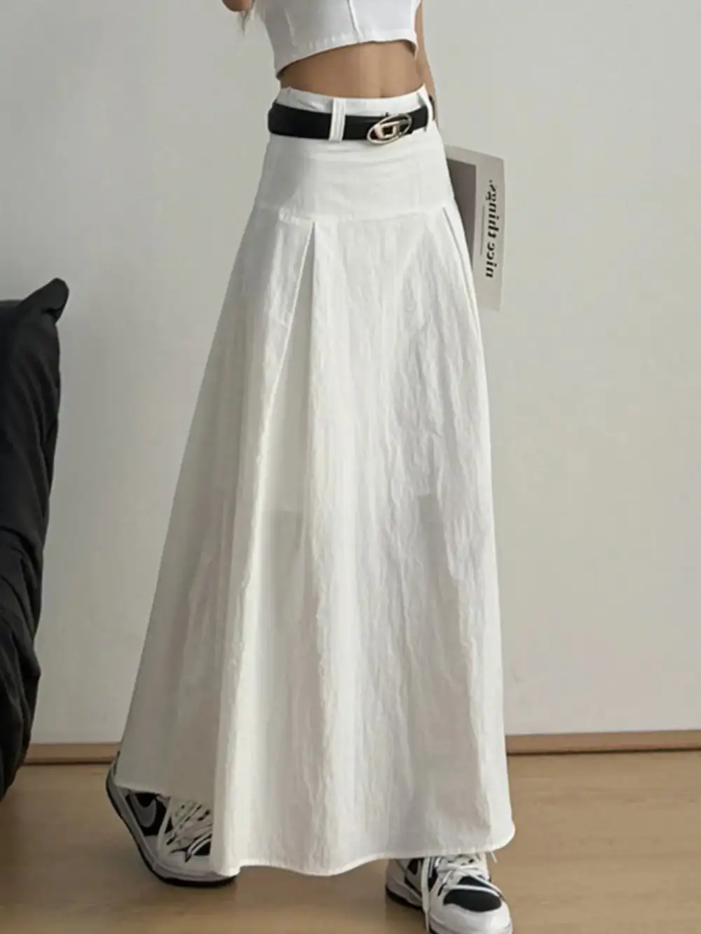 High Waisted A-Line Maxi Skirt