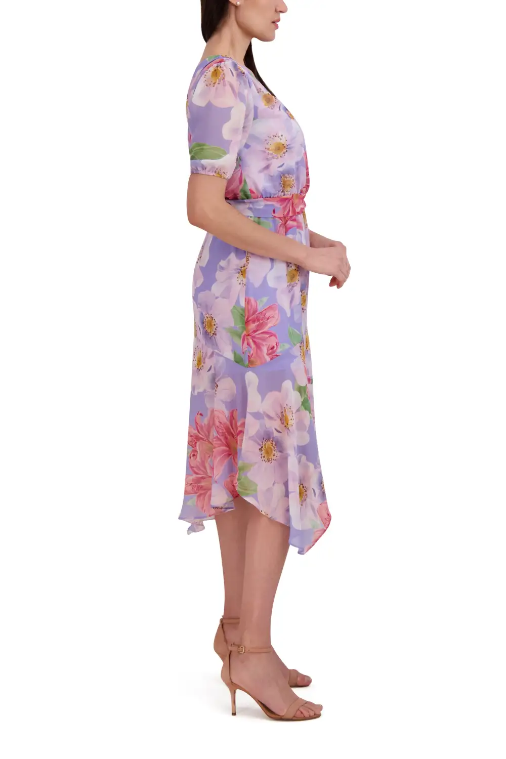 Asymmetric Draped Midi Dress