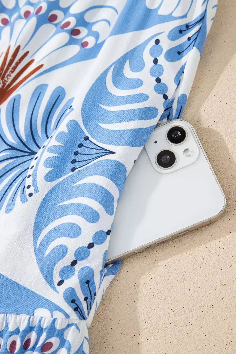 Printed Flutter Sleeve Dress Casual