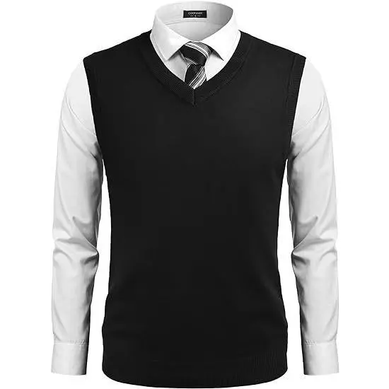 Men’s Sleeveless V-Neck Argyle Sweater Vest – Classic Knit. Modern Slim Fit. Everyday Versatility.