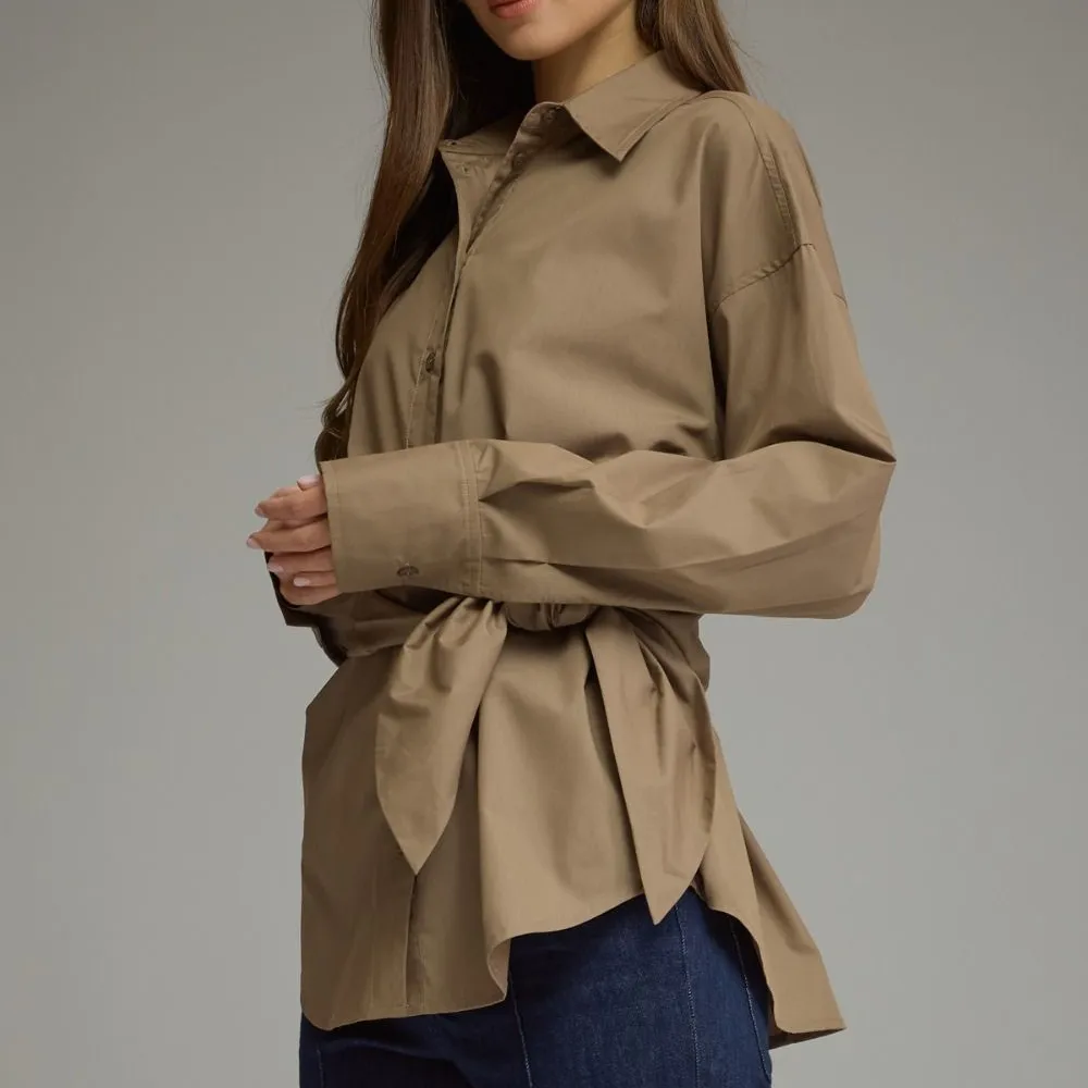 Side Tie Collared Top