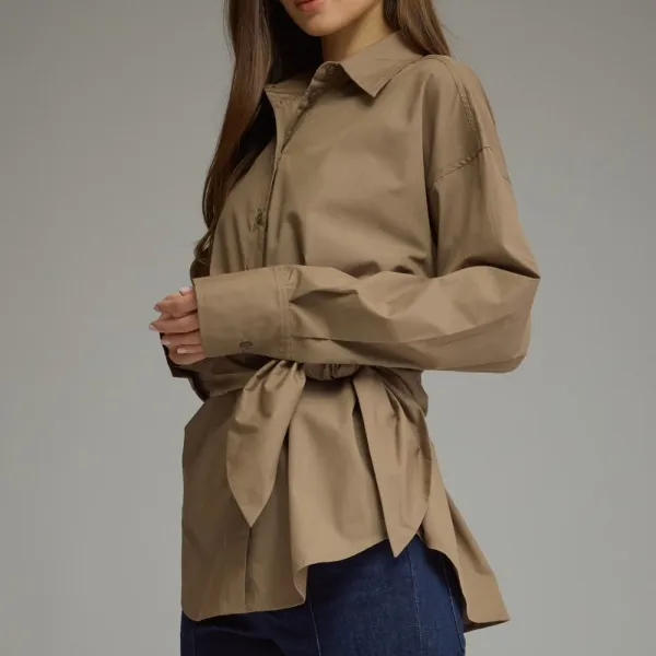 Side Tie Collared Top