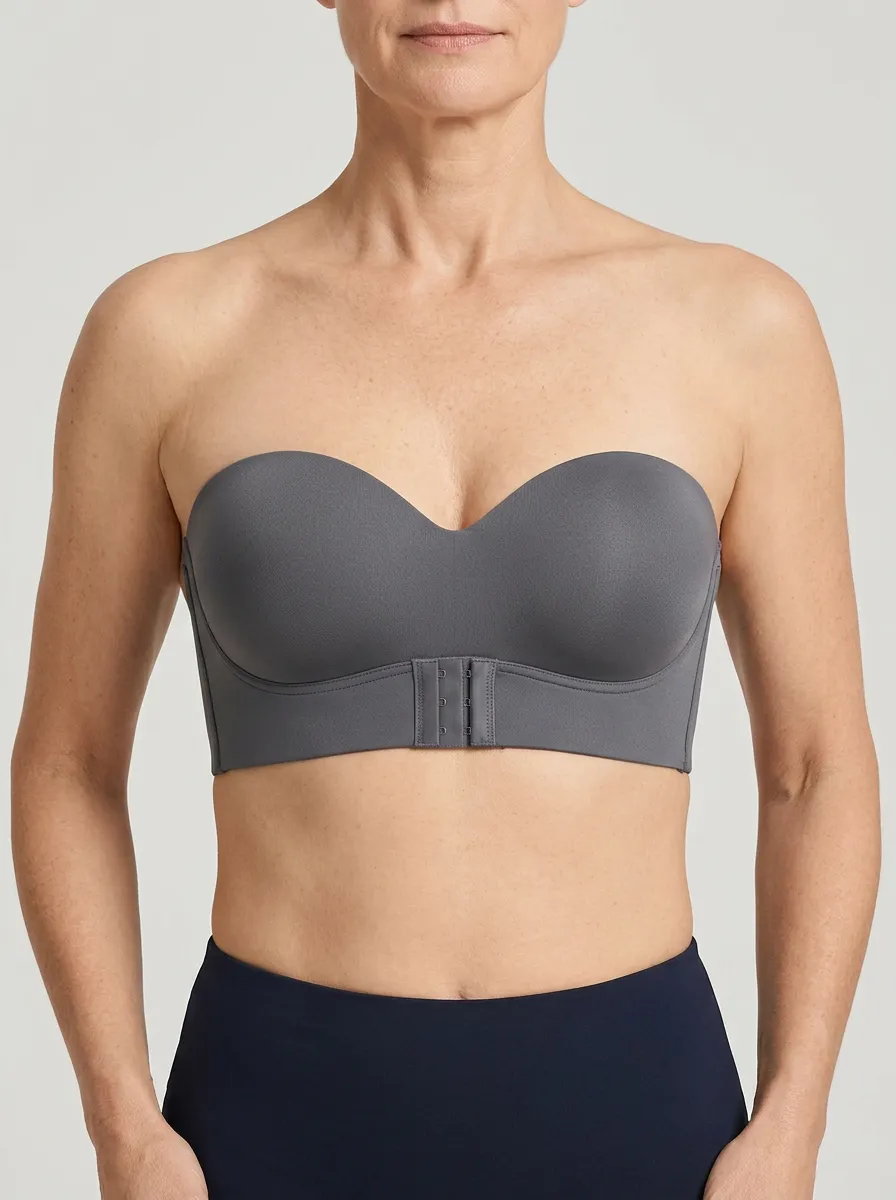 Women's Bonded-Edge Front-Closure Strapless Bra
