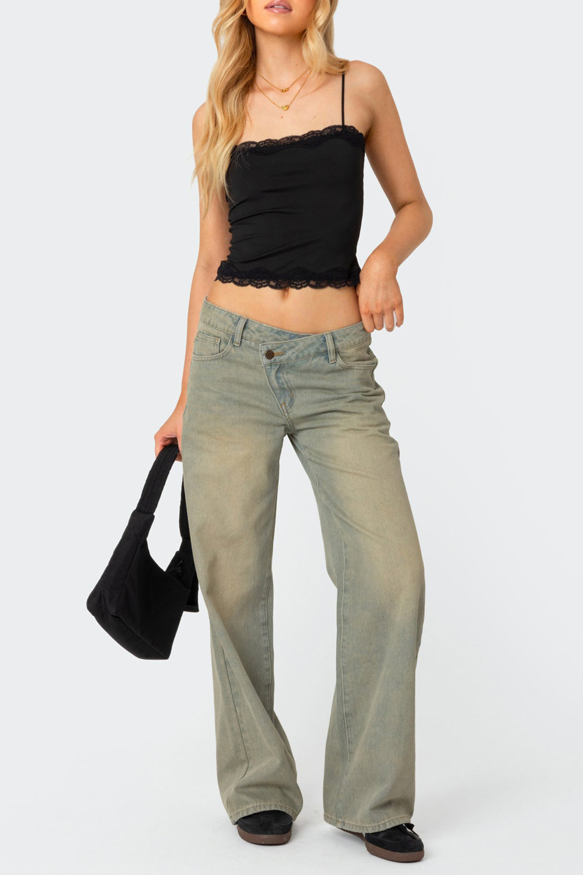 Red Lace Trim Tank Top