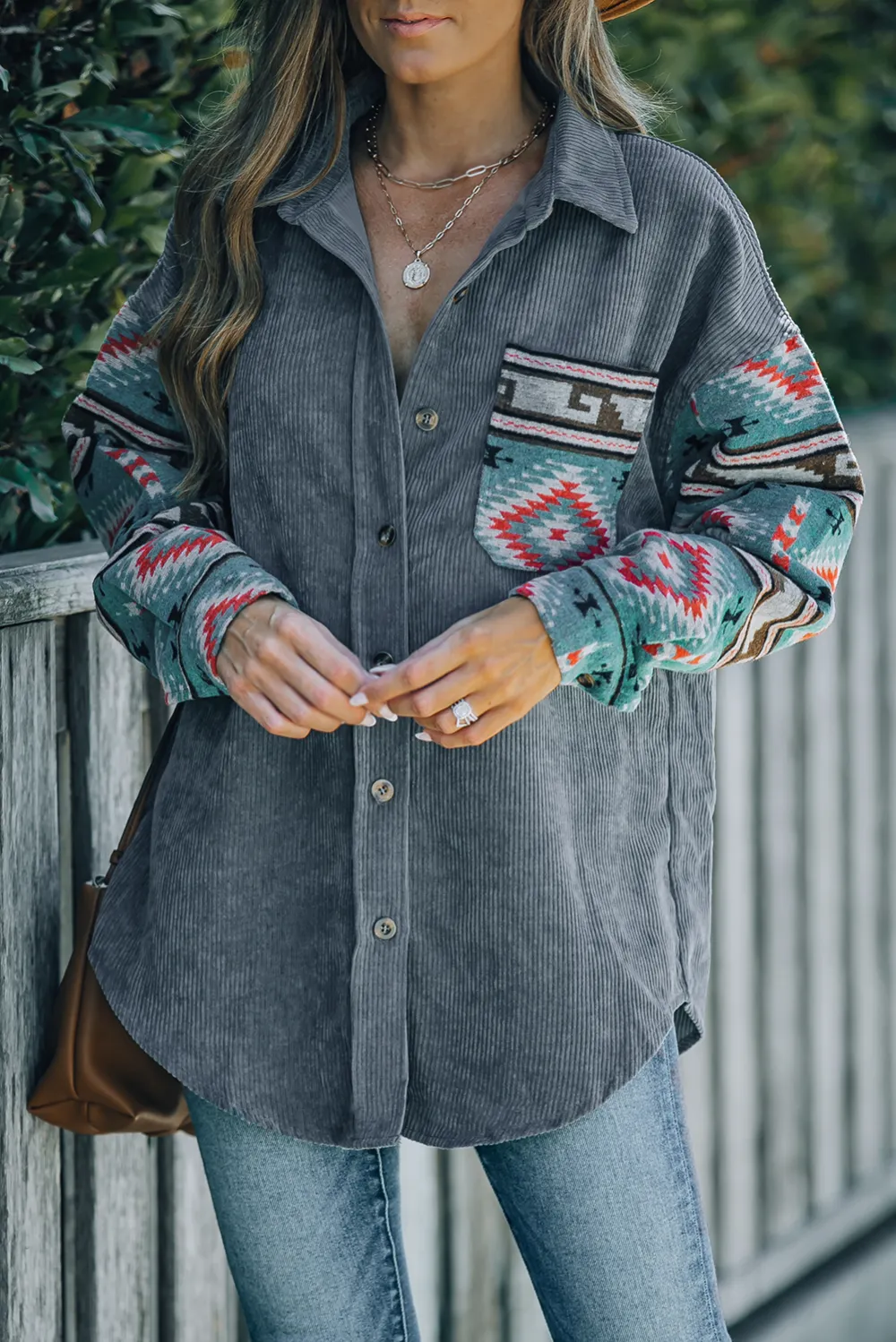 Plaid Color Block Patchwork Shirt Jacket