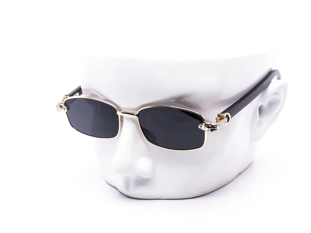 12-Pack Luxury Metal Rectangle Wood Accent Sunglasses