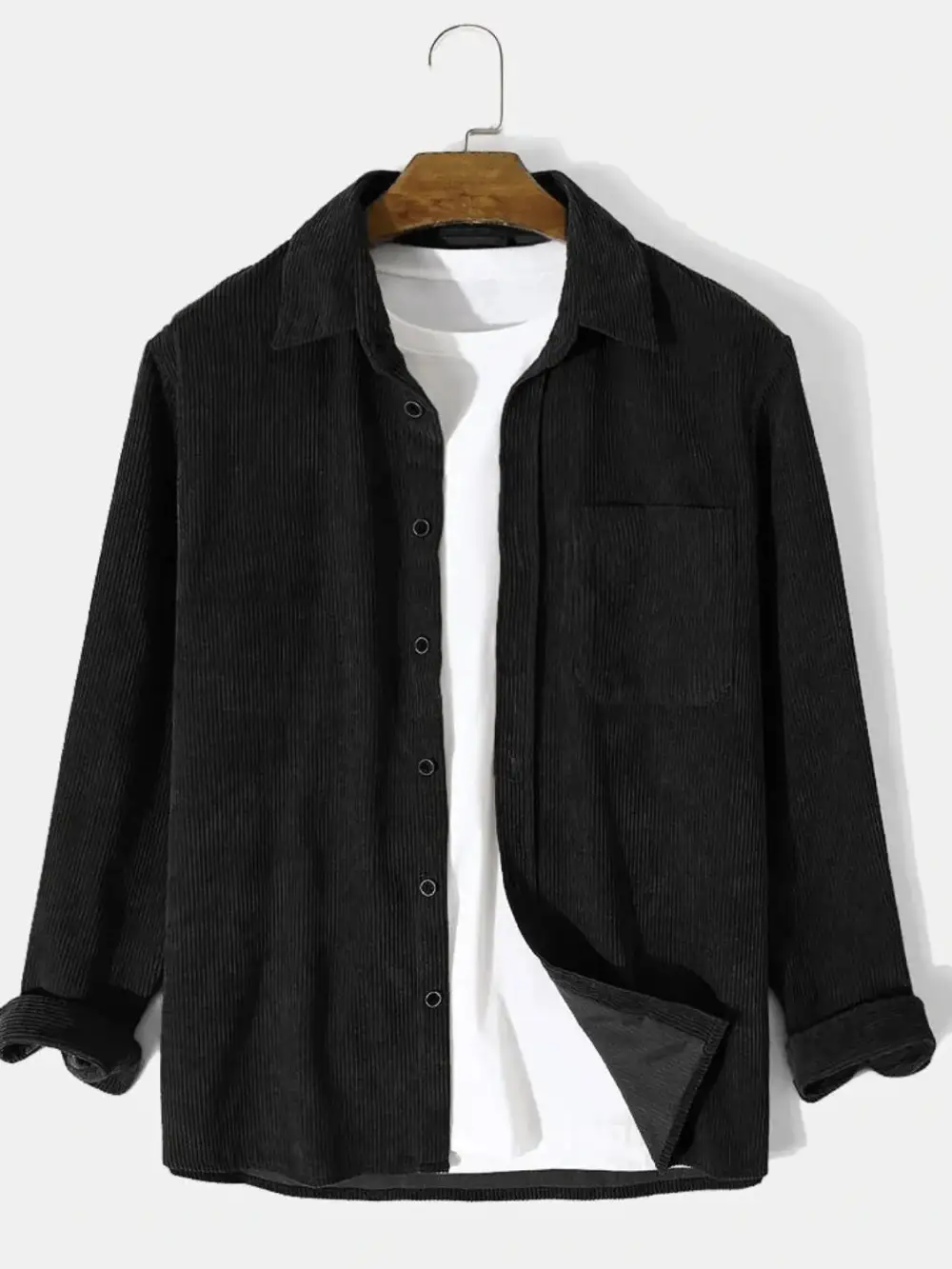 Long-Sleeve Corduroy Button-Up Shirt