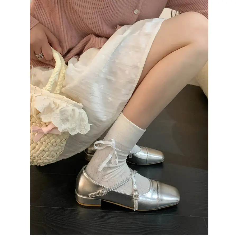 Square Toe Block Heels Mary Jane Shoes