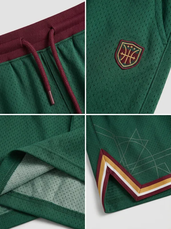 Modern Geometric Pattern Finish Men's Basketball Shorts