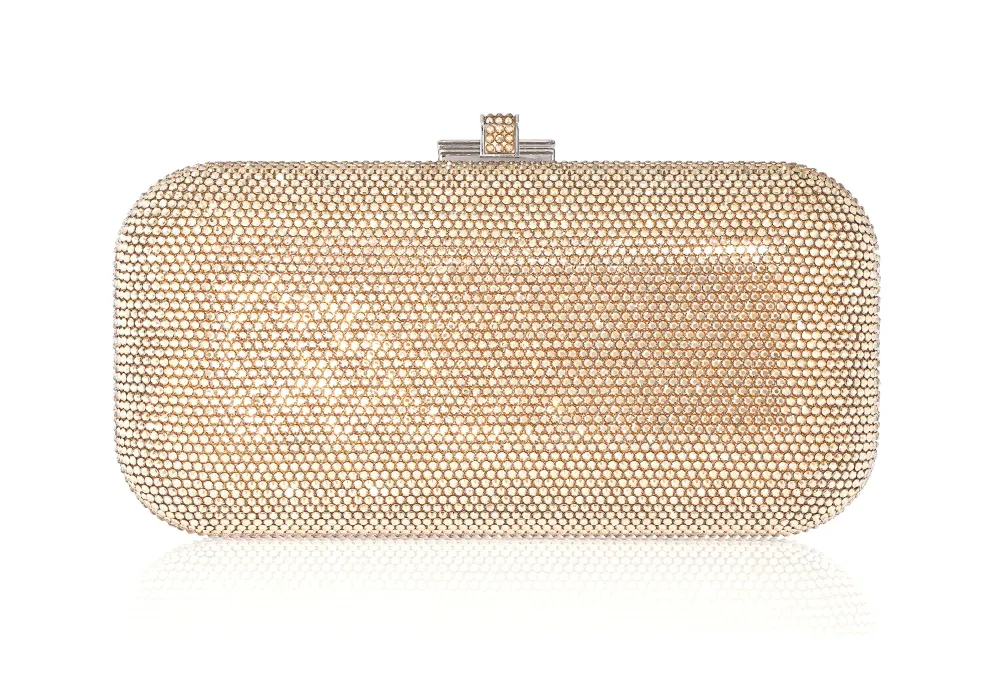 Curved Long Slide Embellished Clutch