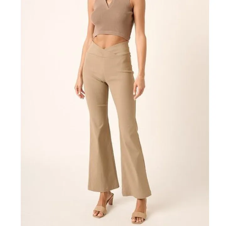 Casual Surplice V Waist Flare Pants