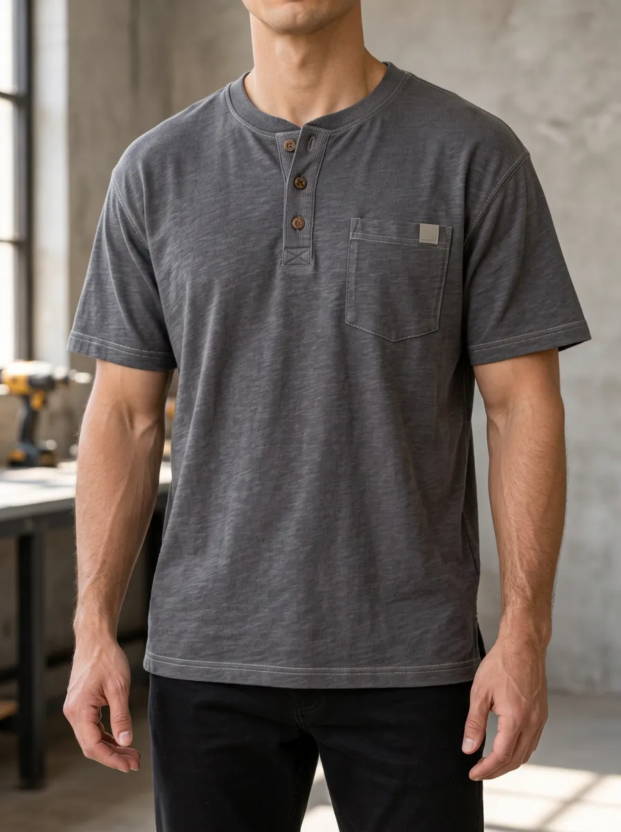 Men's Utility T-Shirt with Heathered Texture