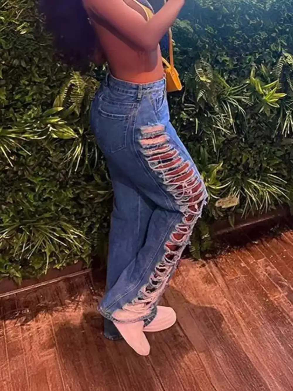 Washed Distressed Denim Jeans