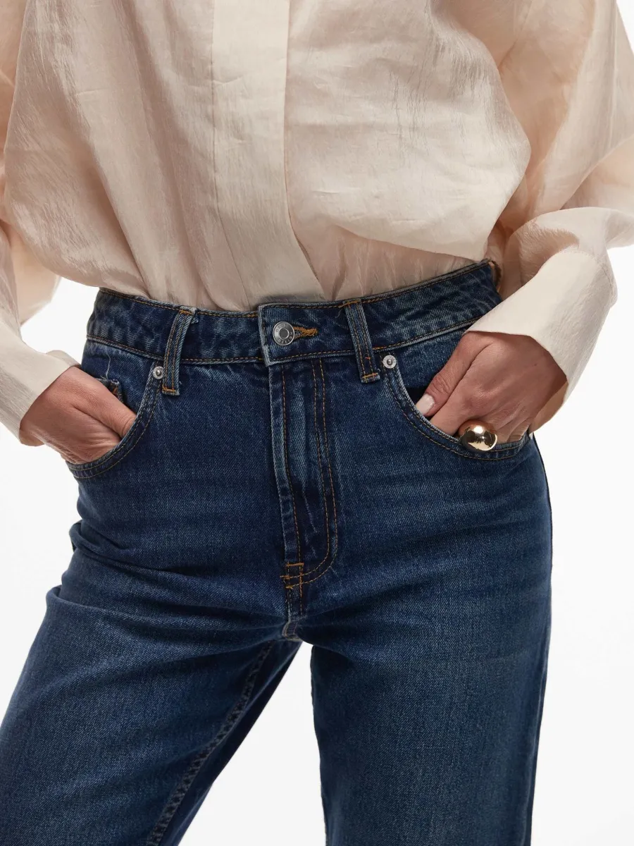 Slim-Fit Straight-Leg Denim Pants