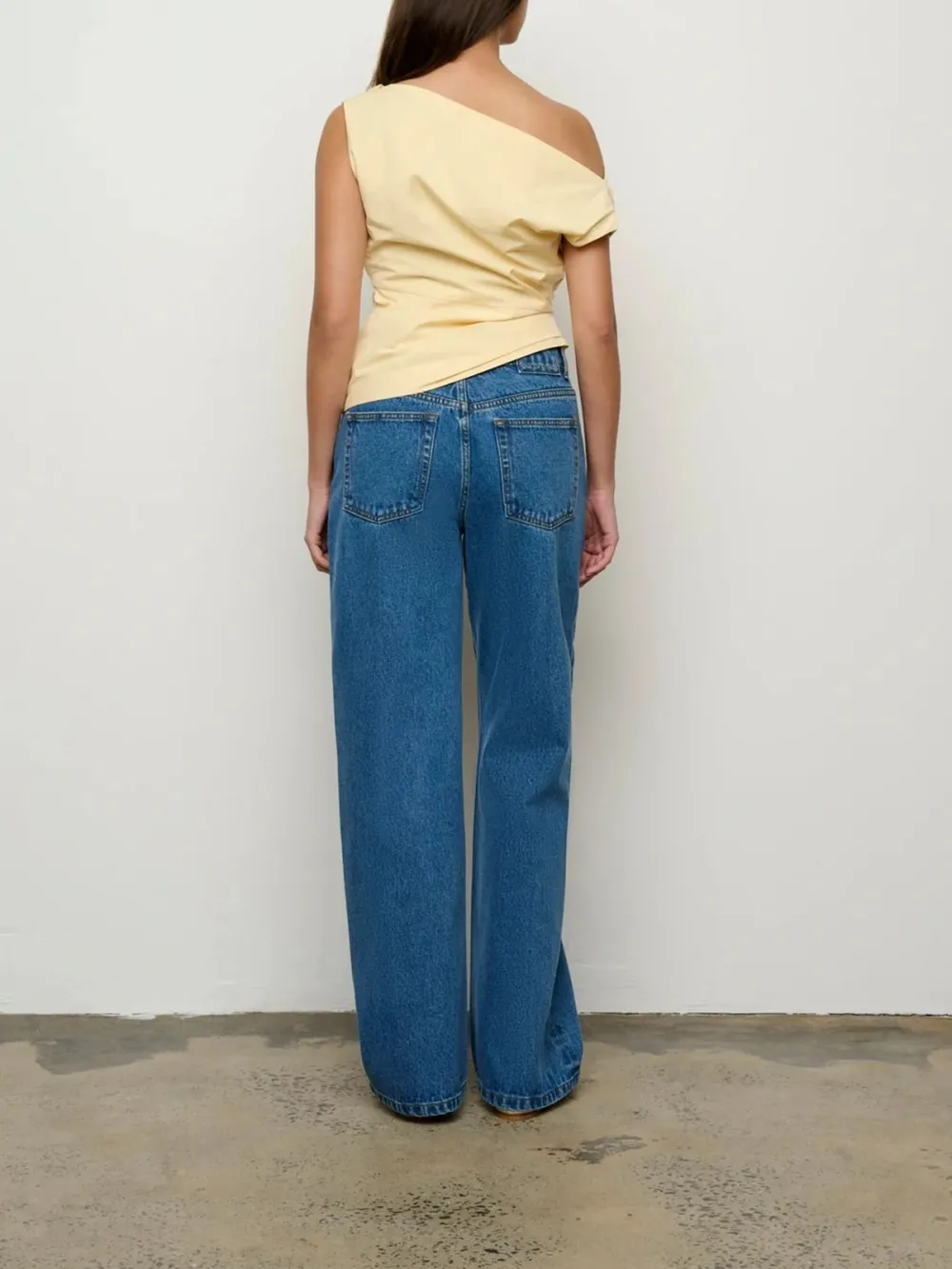 Casual Style One Shoulder Top Yellow