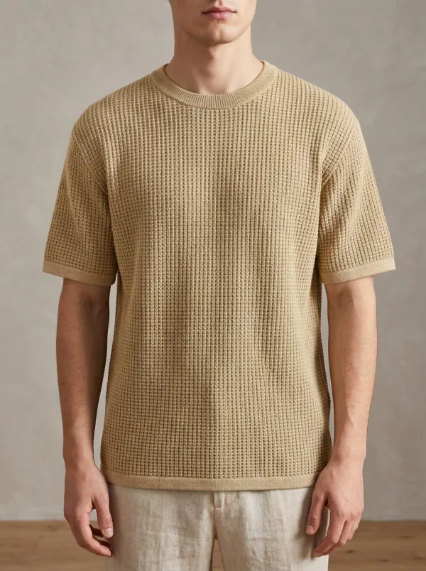 Modern Relaxed-Look Men's Knit Crew-Neck T-Shirt