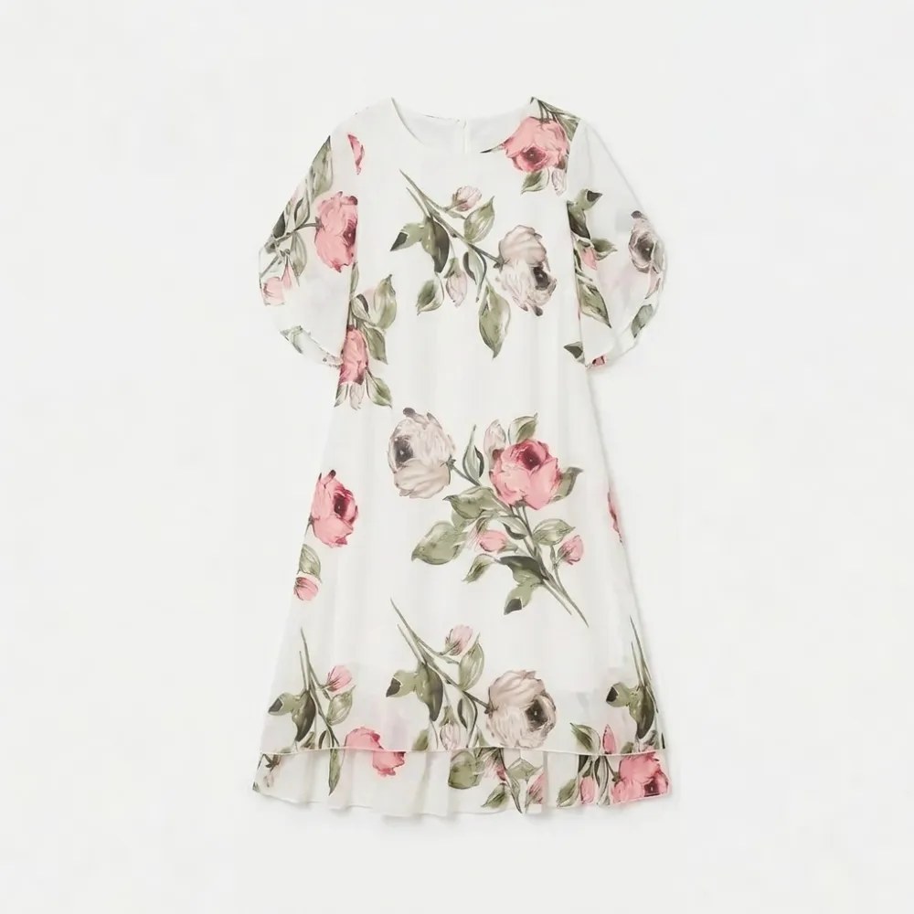 Floral Chiffon Midi Dress