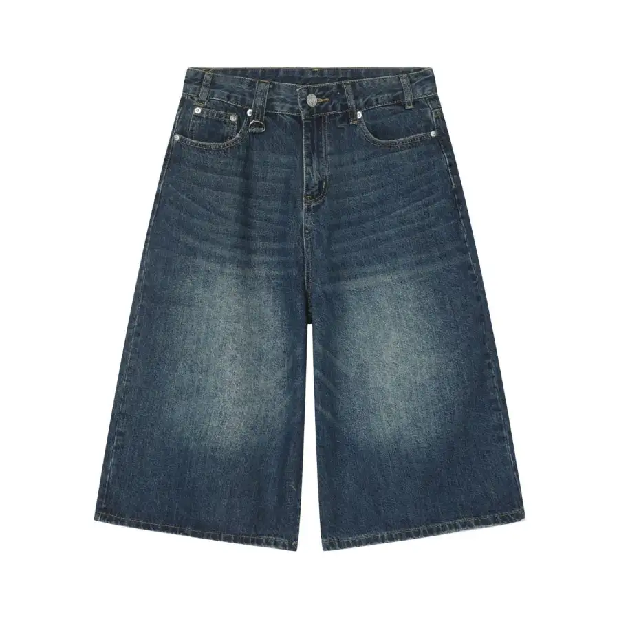 Men's Wide Leg Denim Shorts