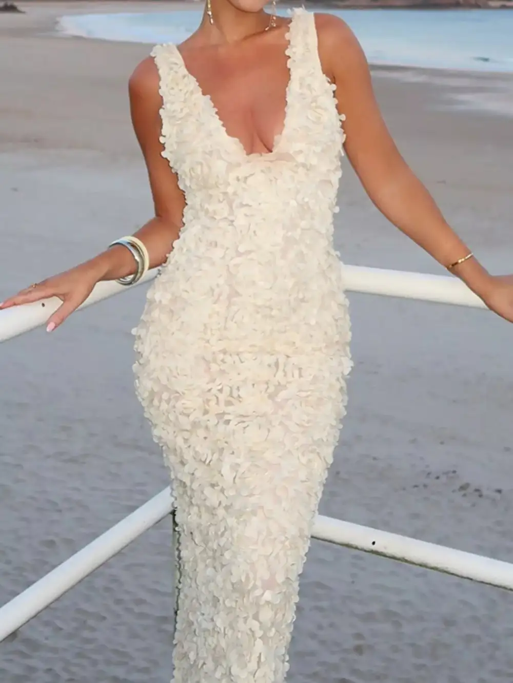 Floral V Neck Maxi Dress