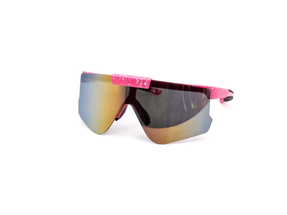 12-Pack Oversized Sport Rimless Shield Burnt Mirror Sunglasses