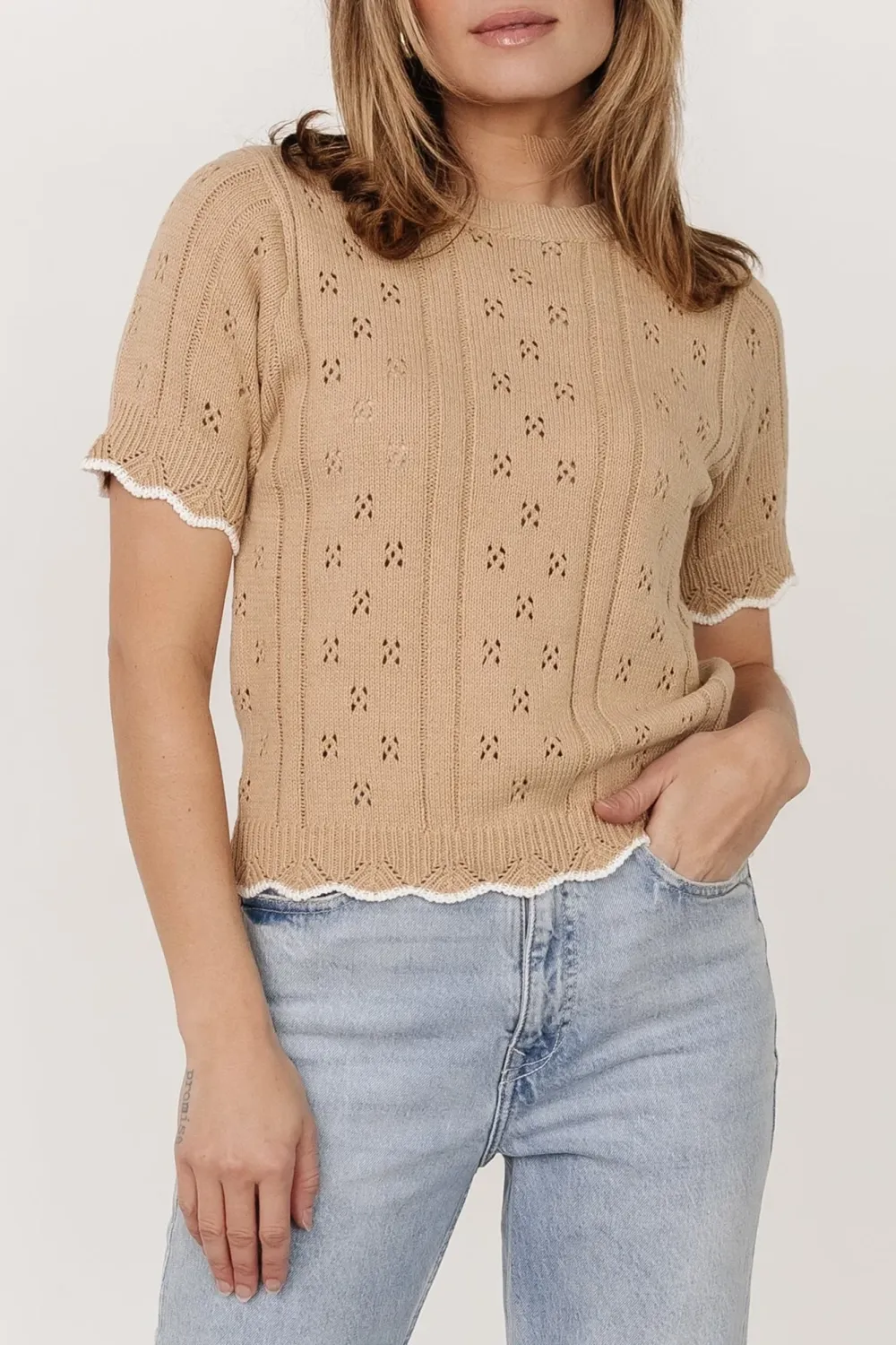 Temperament Lady Printed Hollow Shirt