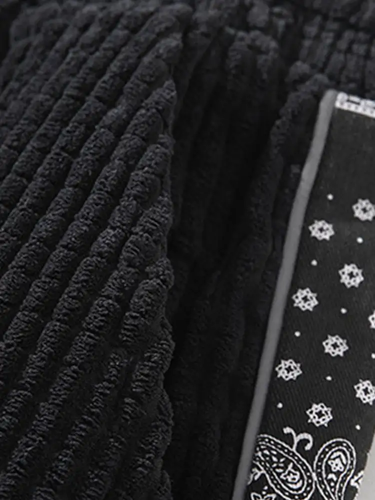 Corduroy Print Panel Pants