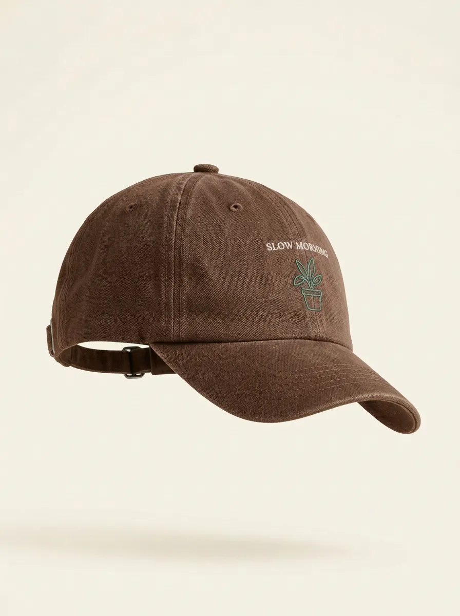 Classic Plant-Lover Slow-Morning Printed Potted-Plant Unisex Baseball Cap