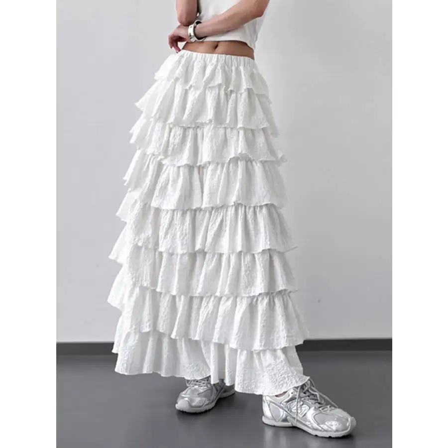 Ruffle Layered Maxi Skirt