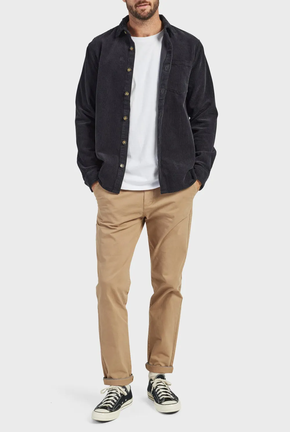 Lebowski Cord Overshirt-Navy