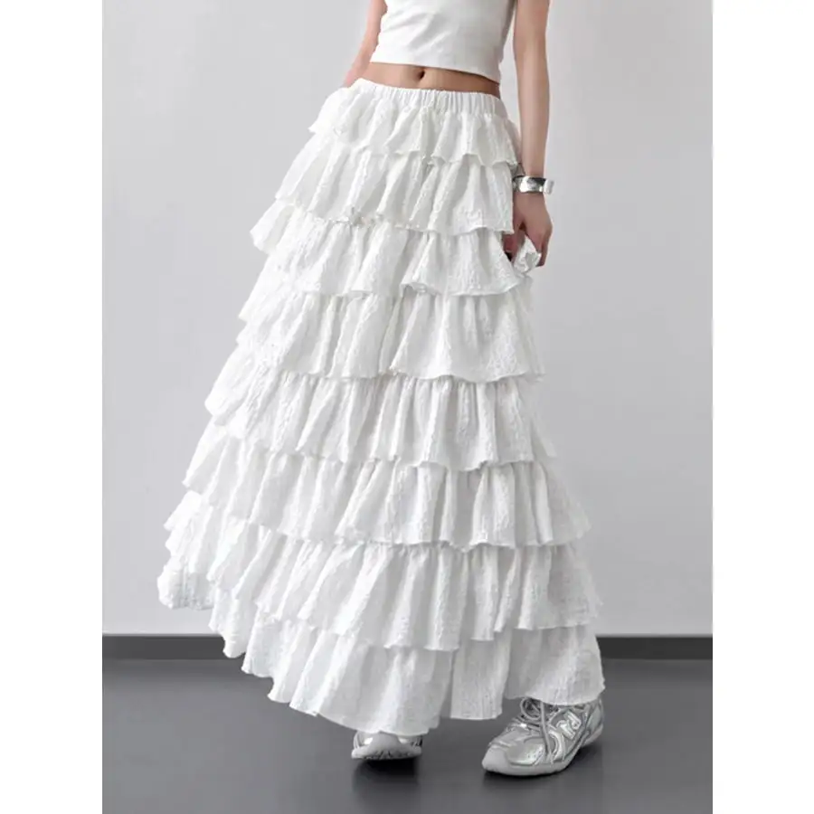 Ruffle Layered Maxi Skirt