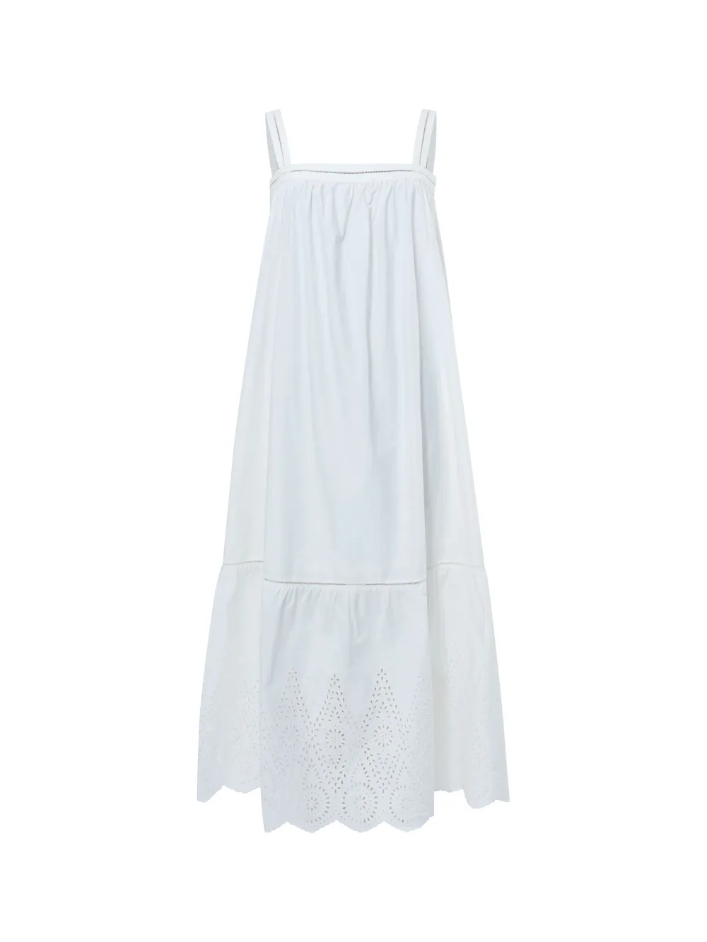 Refreshing And Soft White Square Neck Dress