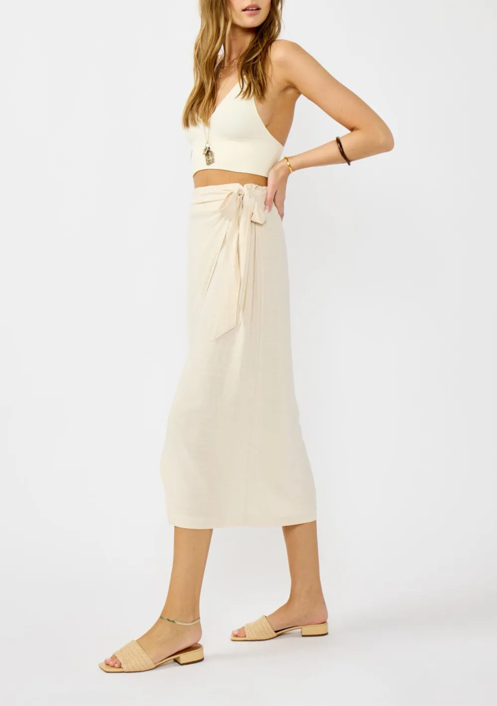 Tie Waist Wrap Skirt