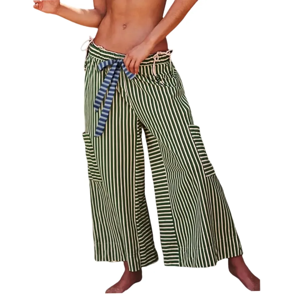 Women's Striped Wide Leg Pants