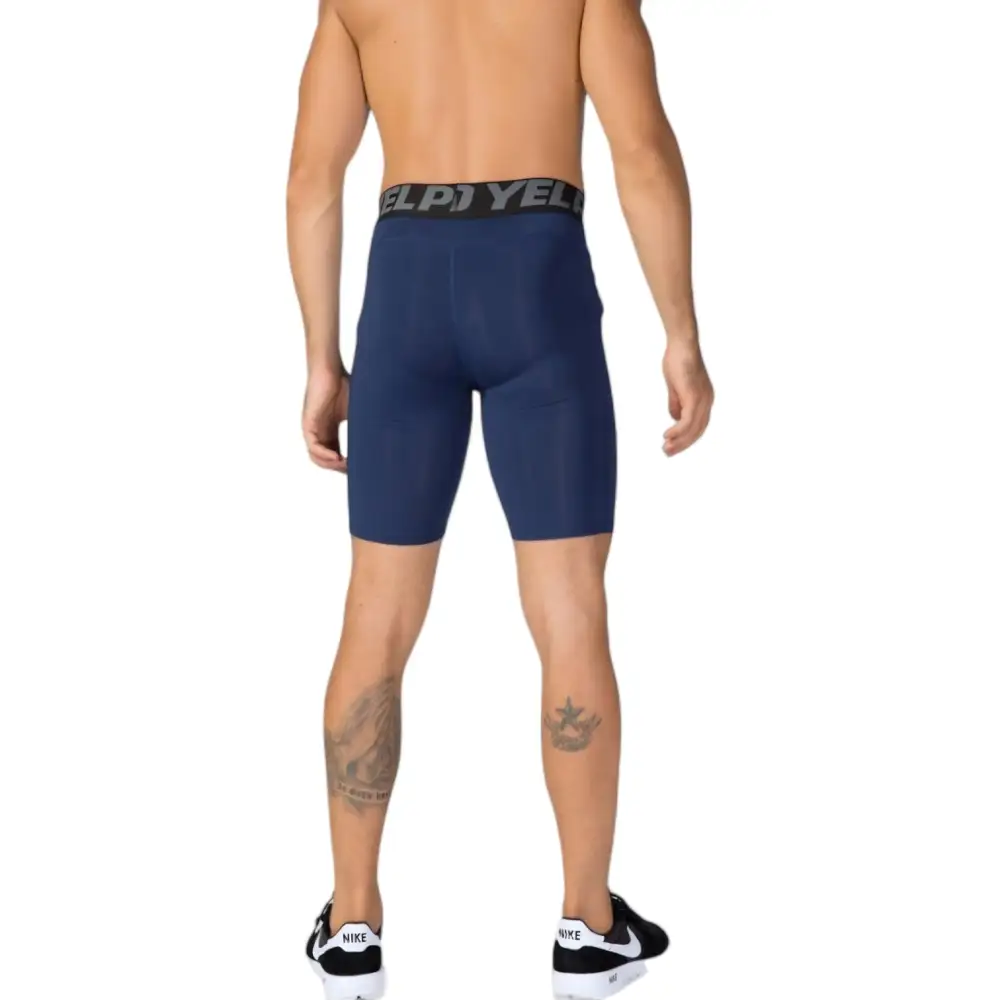 Elastic-Waist Wide-Waistband Compression Stretch Men's Athletic Shorts