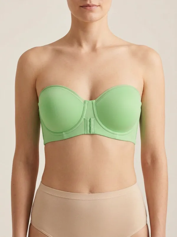 Women's Underwire Structured-Cup Front-Closure Strapless Bra