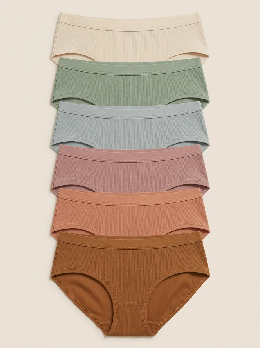 Women's Everyday Ribbed Hipster Briefs 6-Pack