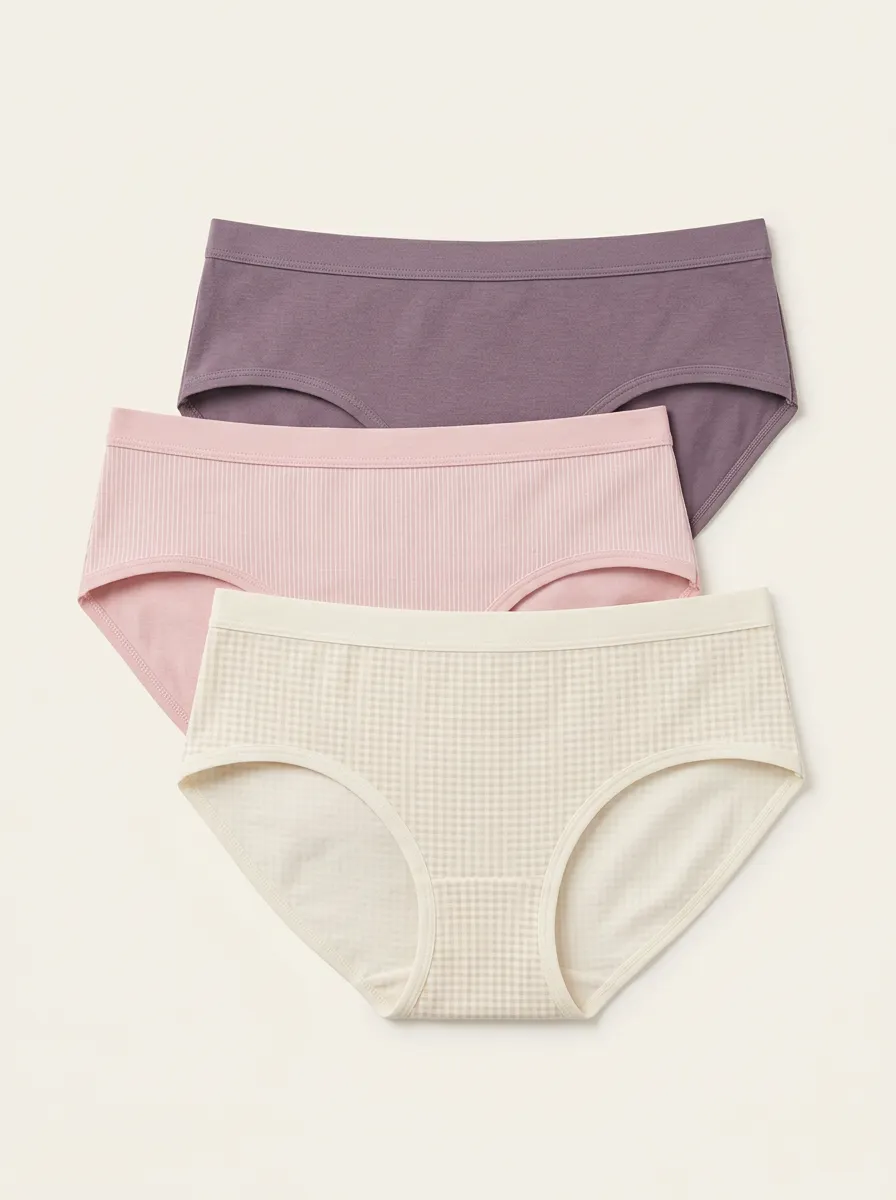 Ribbed Gingham Panty Set