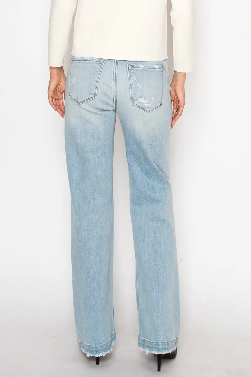 Refined High Rise Straight Leg Relaxed Denim Jeans