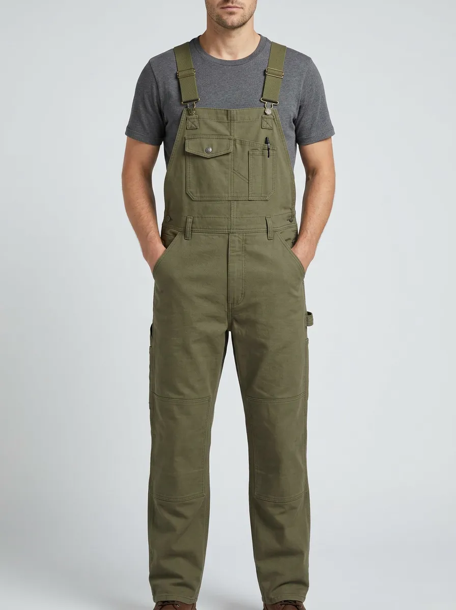 Men's Utility Multi-Pocket Bib Work Overalls