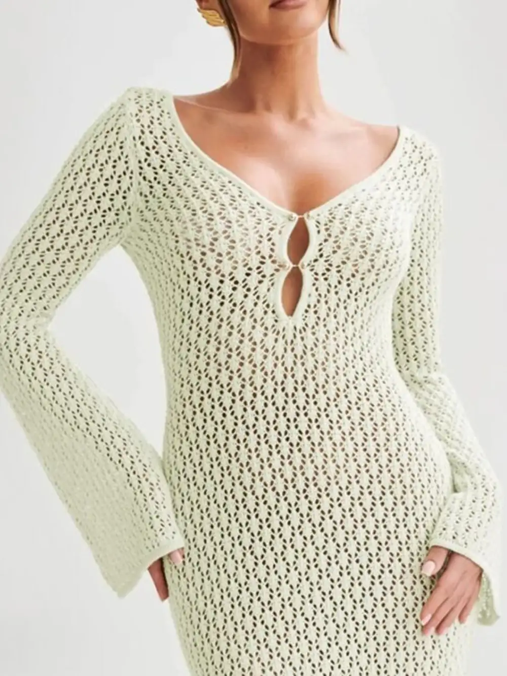 Easy Fit Knit Crochet Sweater Dress