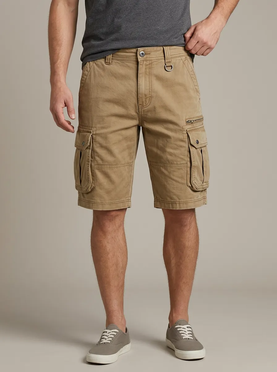 Men's Wide Leg Cargo Shorts for Workday Wear