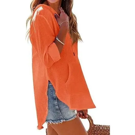 Women's Hooded Beach Cover Up Top