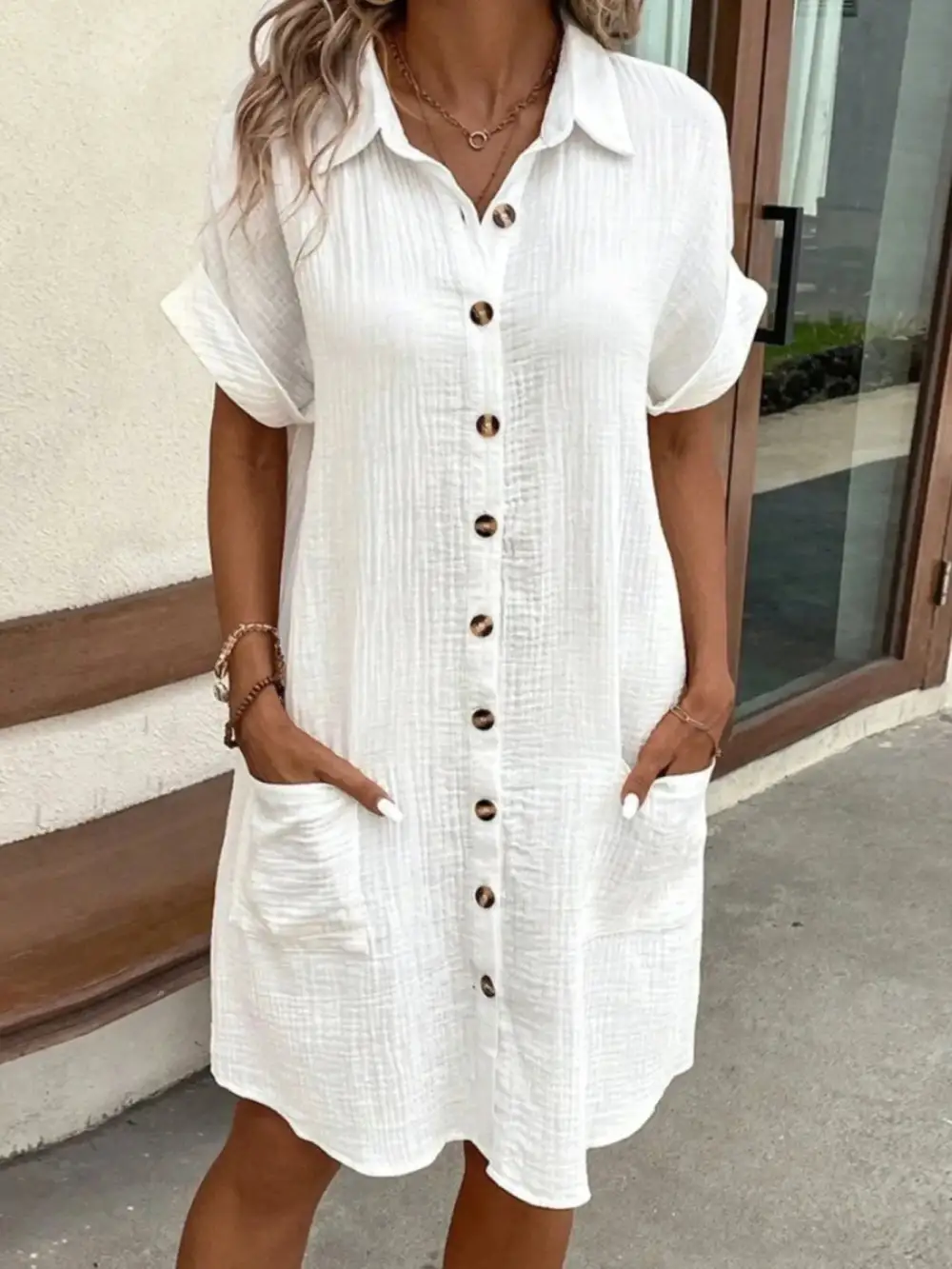 Button Front Shirt Dress