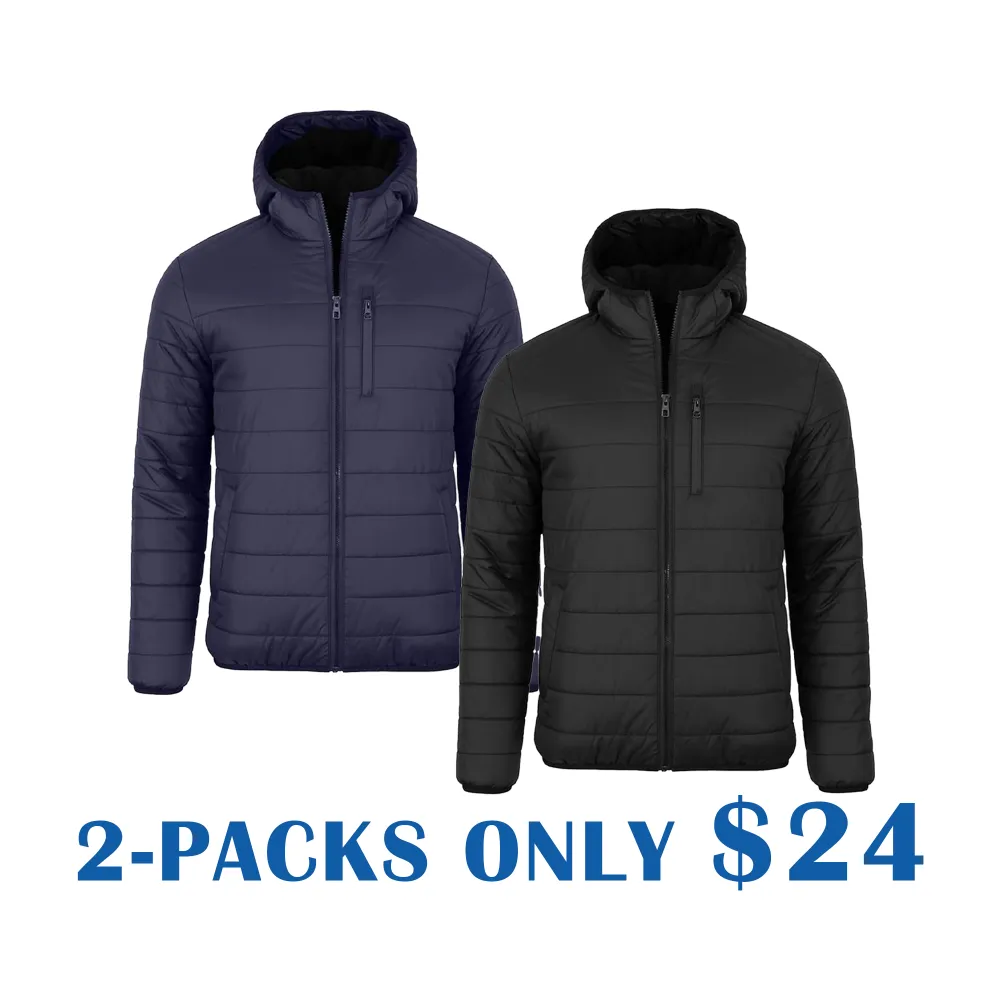 Men’s Sherpa Fleece–Lined Hooded Puffer Jacket – Classic Warm Winter Coat