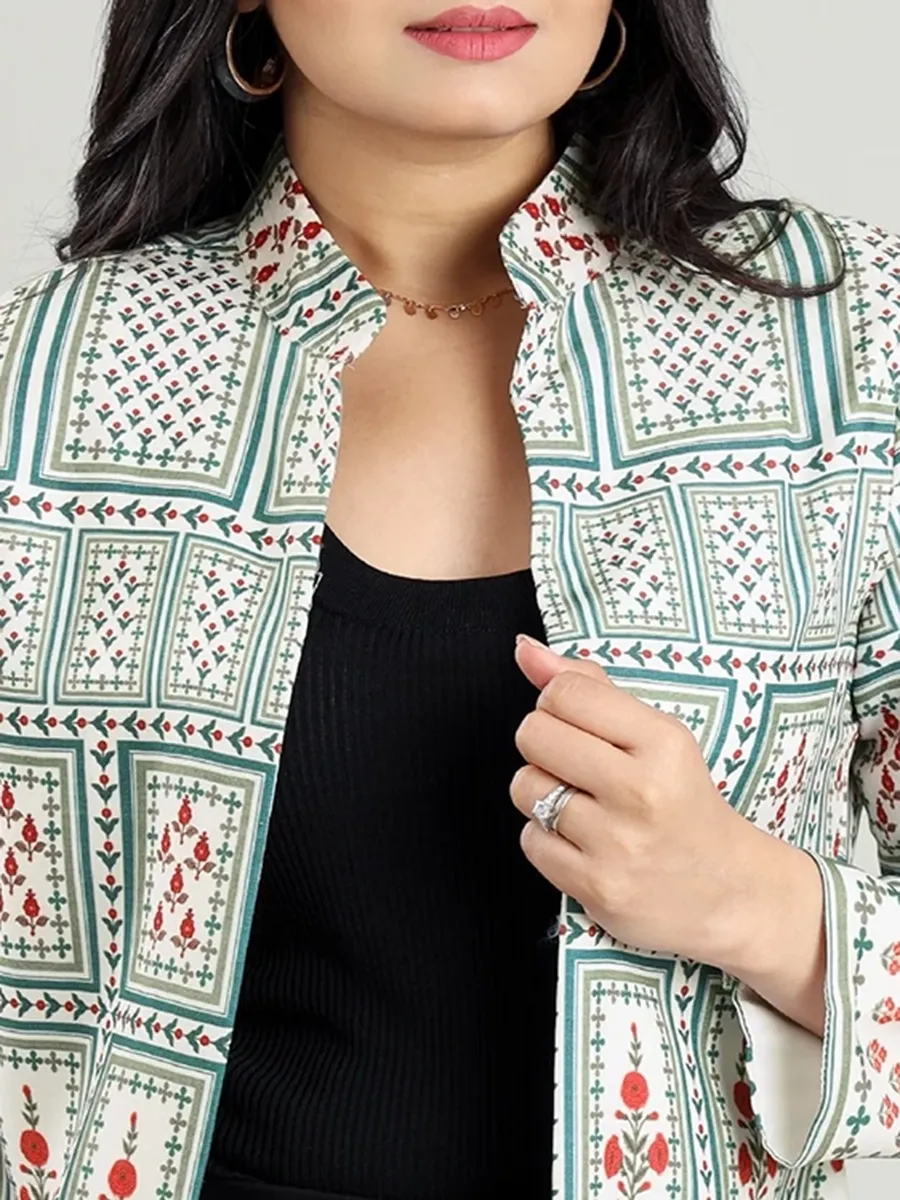 Retro Fashion Checked Art Print Women's Jacket