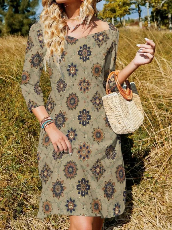 Bohemian Floral Midi Dress